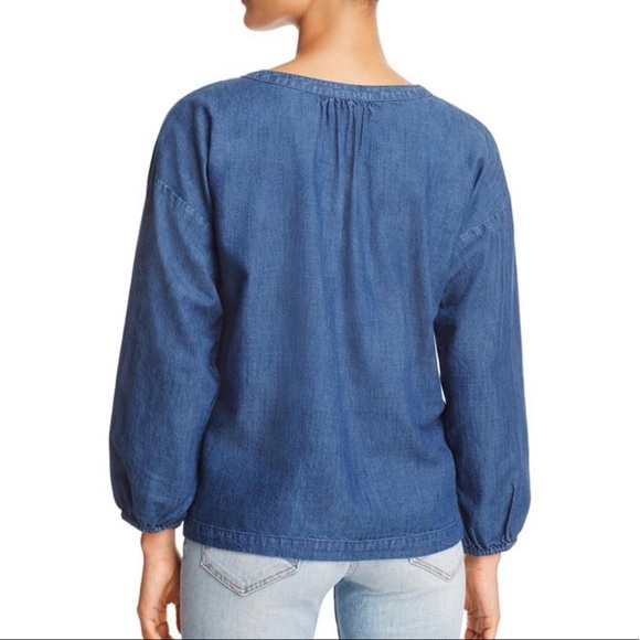 Soft Joie Andiva Lace Up Pullover Denim Blouse - Picture 2 of 7